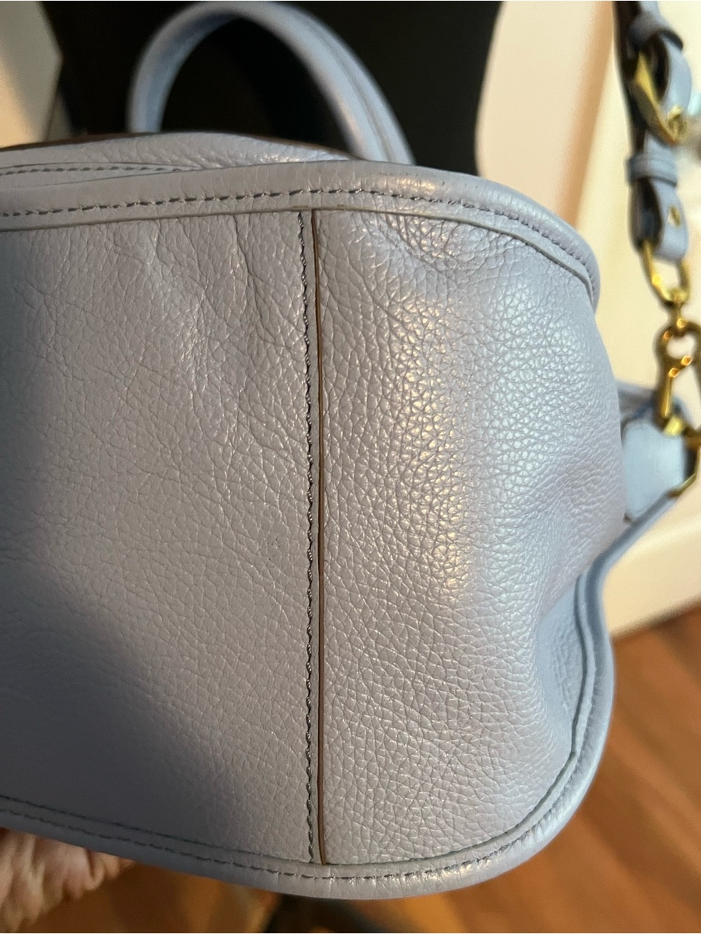 orYANY Sarah Satchel in Sky Blue pebbled genuine leather. - Picture 5 of 12